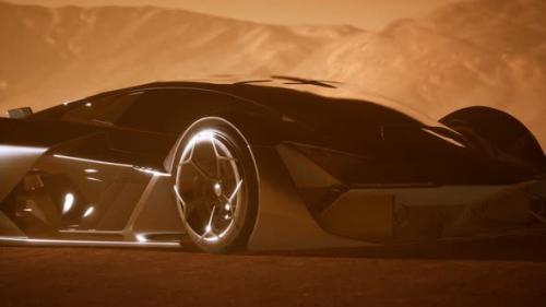 Videohive - Supercar at Sunset in Desert - 32902458 - 32902458