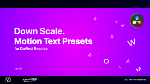 Videohive - Down Scale Motion Text Presets Vol. 06 for DaVinci Resolve - 47042792 - 47042792