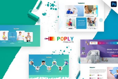 Poply | Painting Company, Services Website PSD
