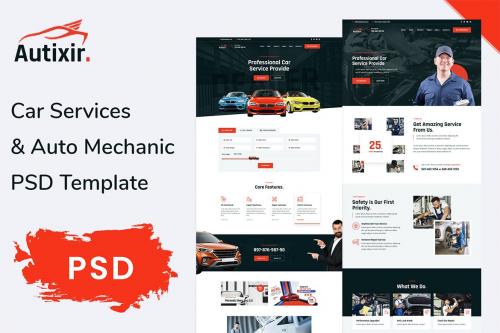 Autixir - Car Services Auto Mechanic PSD Template