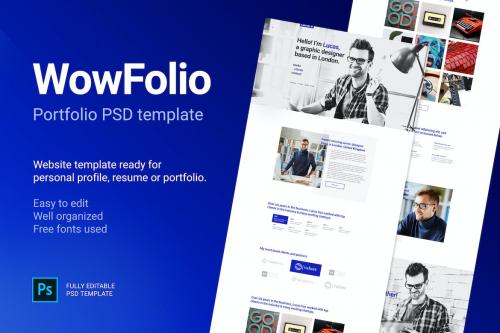 WowFolio - Portfolio / Resume Onepage PSD template