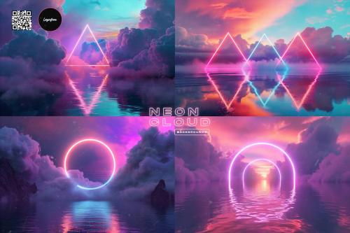 Neon Clouds Background Pack