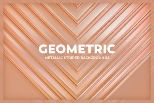 Geometric Metallic Striped Backgrounds