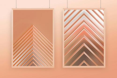 Geometric Metallic Striped Backgrounds