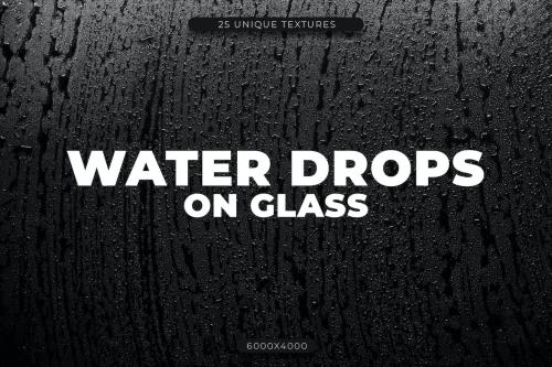 25 Water Drops on Glass Textures