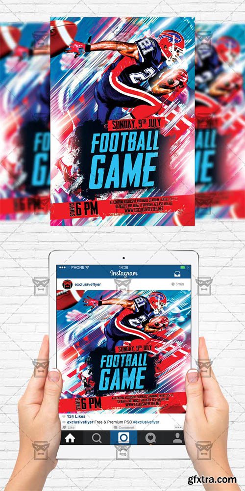 Football Game - Flyer Template + Instagram Size Flyer