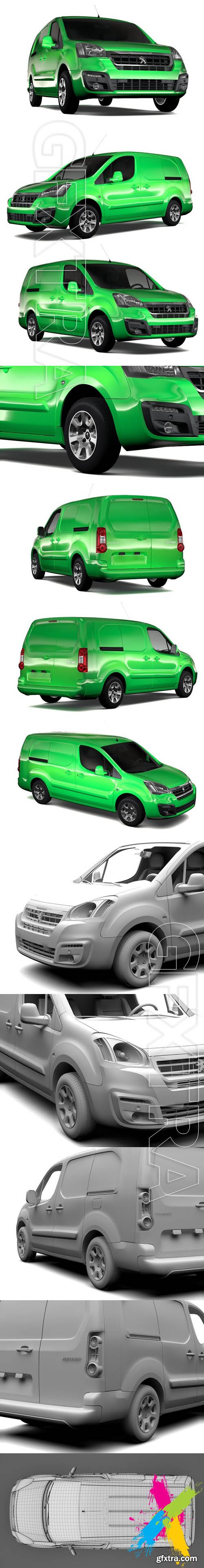 CreativeMarket - Peugeot Partner Van L2 2slidedoors 1844408