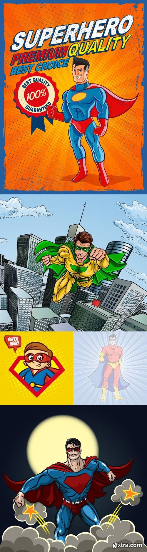 Vectors - Backgrounds with Superheroes 6