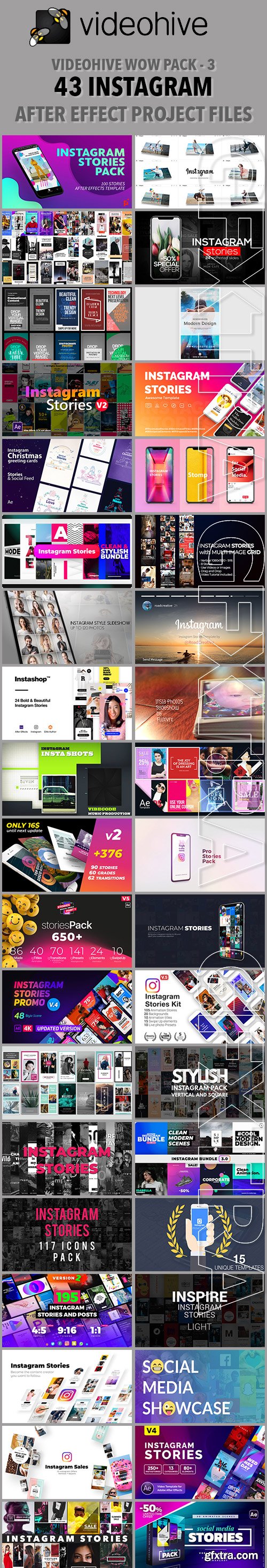 Videohive Wow Pack - 3 - 43 Instagram After Effect Project Files