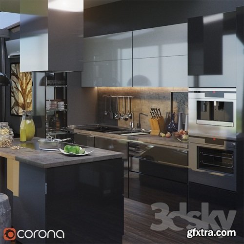 Kitchen Furniture III 3D Model