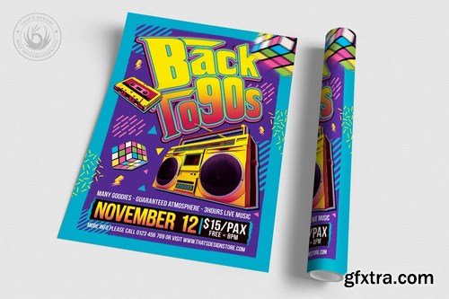 Back to the 90s Flyer Template