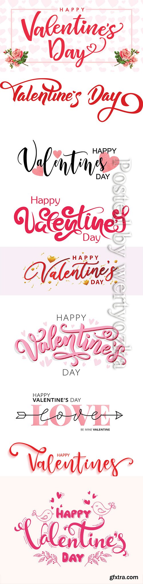 Happy Valentines Day elegant сalligraphy banner
