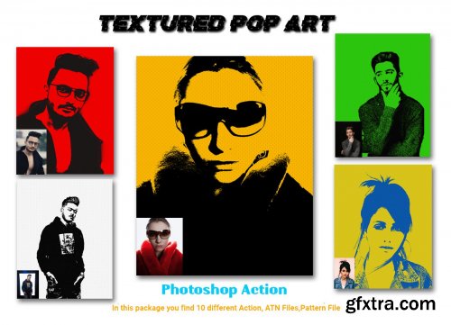 CreativeMarket - Textured Pop Art Photoshop Action 4578289