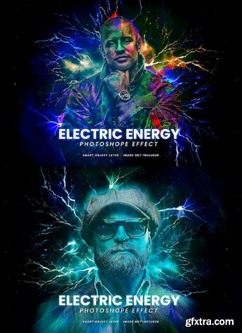 Electric energy photoshop effect