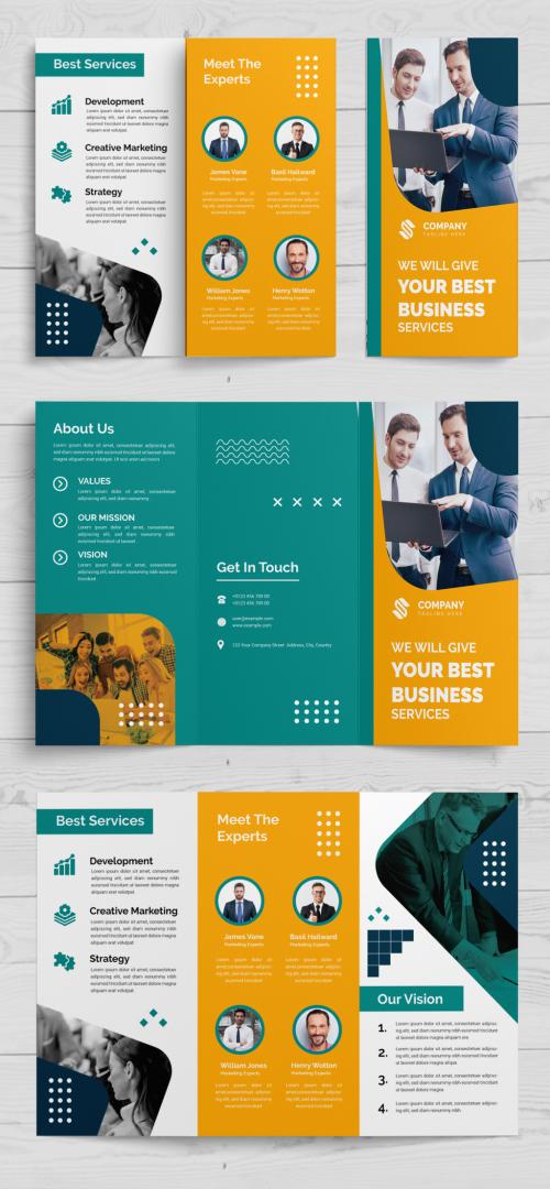 Business Trifold Brochure Design Layout 565873785