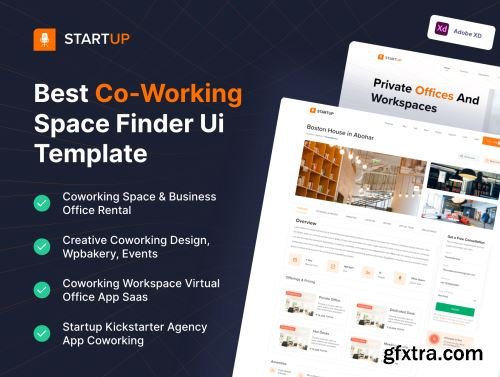 Space Work - Best Co-working space Finder UI Template Ui8.net