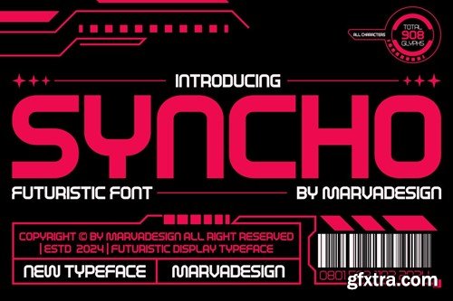 Syncho - A Modern Futuristic Font KC774AU