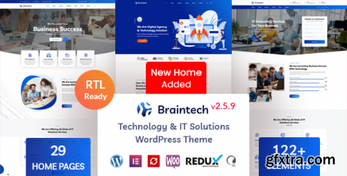 Themeforest - Braintech - Technology &amp; IT Solutions WordPress Theme 29621951 v2.5.9 - Nulled